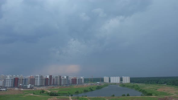 Swirling Rain Clouds over the Lake