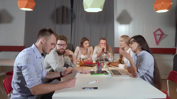 Colleagues Working Late in the Office