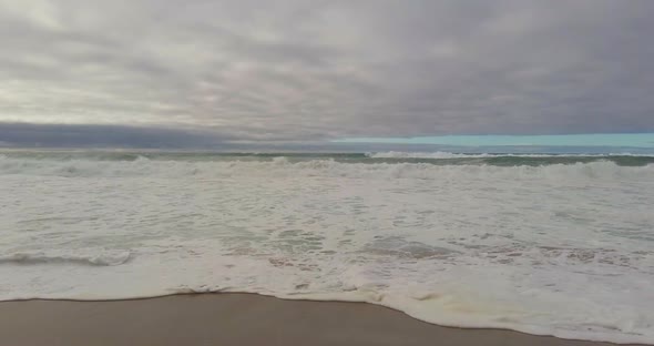 Atlantic Ocean Waves Crashing on the Beach Stormy Weather