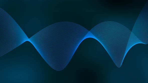 Cyan Color Background Line Wave Animation