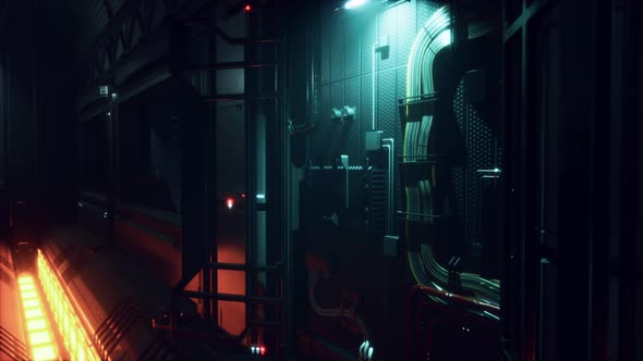 Realistic Futuristic Scifi Spaceship Corridor alt
