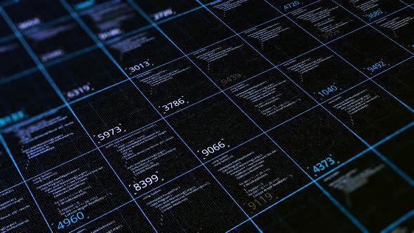 Table with computer code data