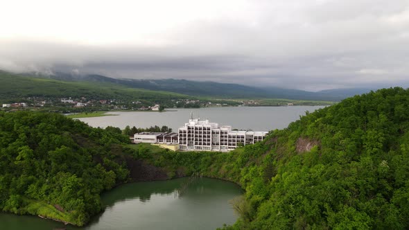 Aerial view of Zemplinska Sirava reservoir in Slovakia