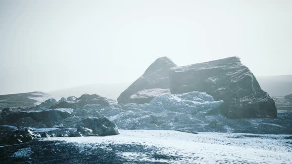 Snow Ice and Rocks at Northern Landscape