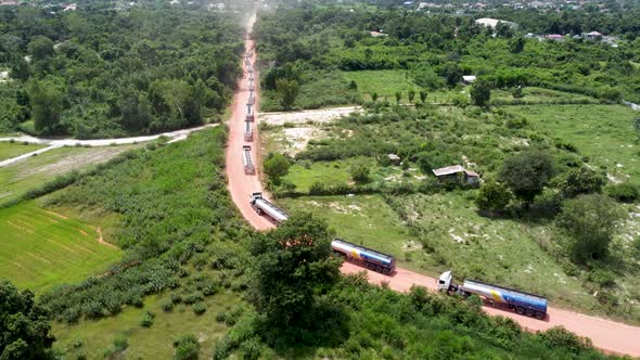 Aerial View By Drone of Vientiane Laos Southeast Asia