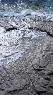 Sea Near the Coast  Closeup Aerial View of the Coastal Seascape