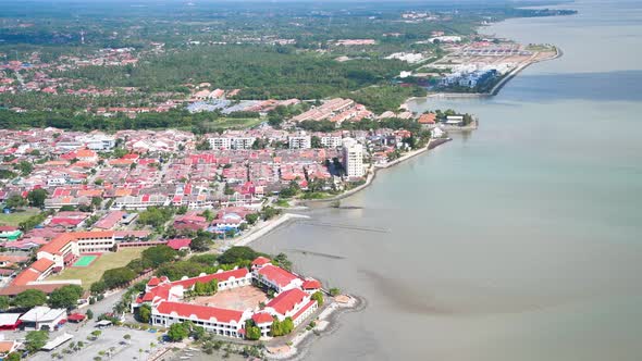 Downward Aerial View of Malacca Homes