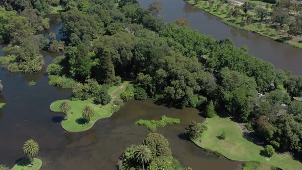 Melbourne City Australia and City Gardens Aerial Reveal