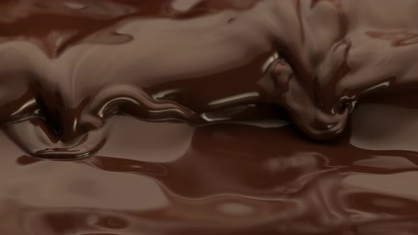 Super Slow Motion Shot of Waving Melted Chocolate at 1000 Fps