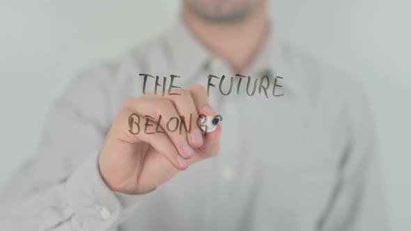 The Future Is Ours Writing on Screen with Hand