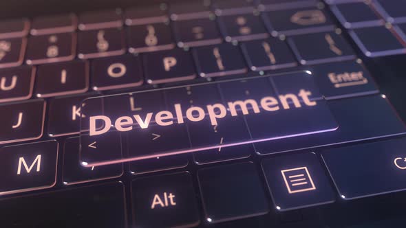 Futuristic Computer Keyboard and Transparent Development Key alt