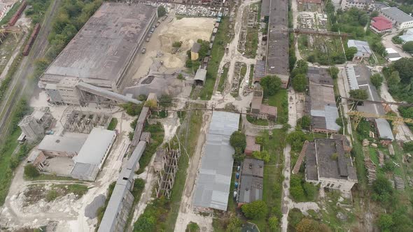 Aerial view of an industrial area