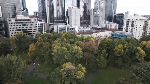 Shot from flagstaff garden into Melbourne City. With a beautiful park right underneath, this shot ca