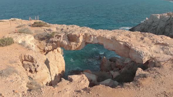 Kamara Tou Koraka Stone Archt at Ayia Nappa, Cyprus - Aerial Drone View 4K