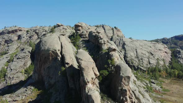 Wild Mountain Slopes. Aerial Photography