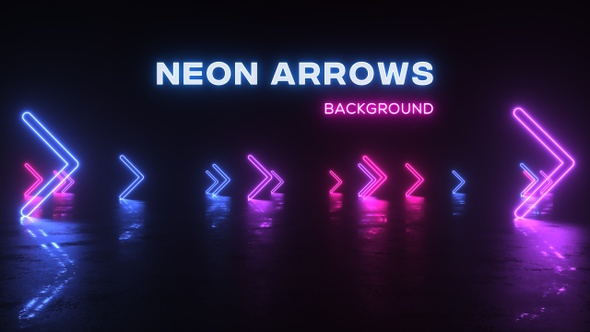 Neon Glowing Colorful Arrows Movment Background