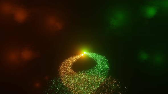 Abstract background with moving and flicker particles