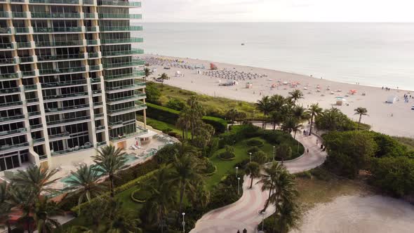 Aerial Video Miami Beach Landscaped Dunes