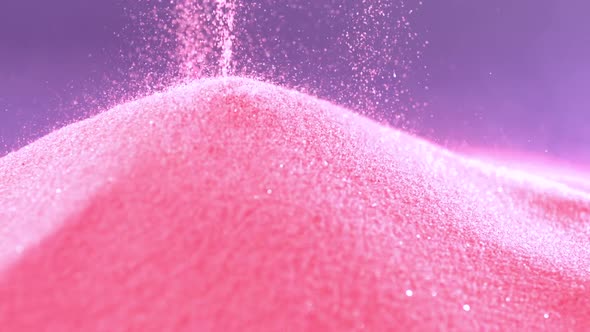 Pile of pink colored sand, Slow Motion
