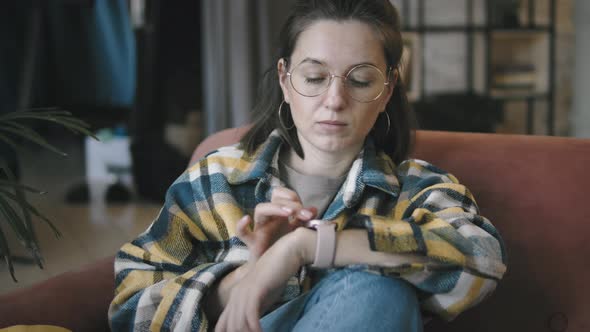 Young Woman With Smartwatch