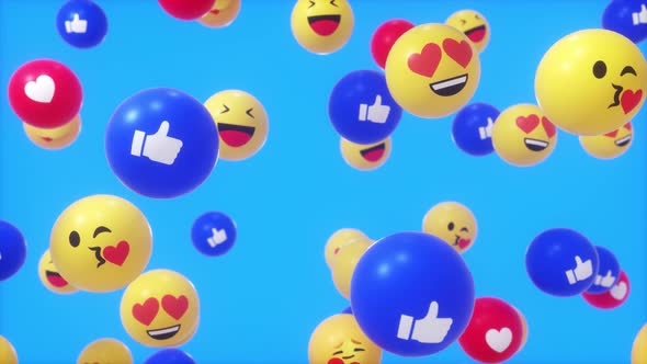 Face Book Falling Emoji Reactions Loop