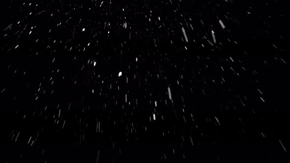 Natural Snow Particles. Black Background