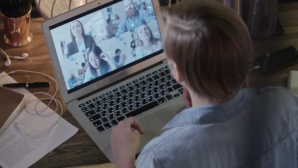 Top View of Woman Talking on Video Call