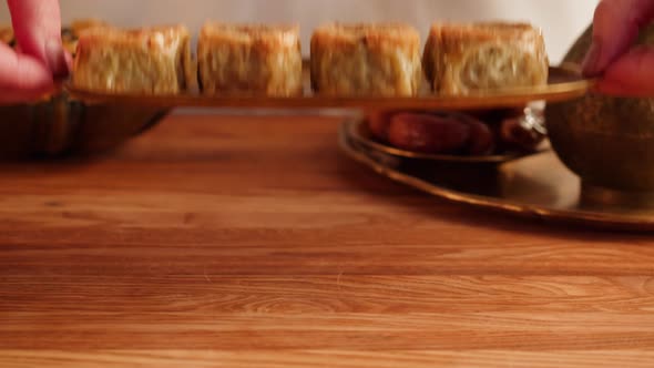 Turkish Sweet Dish Baklava Closeup