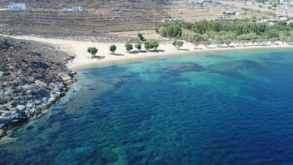 Serifos island in the Cyclades in Greece seen from the sky