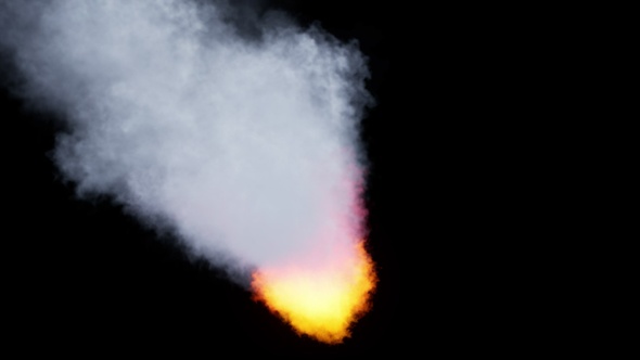 Blazing bonfires erupt with rising and spreading smoke in a realistic fire scene Isolated by Alpha alt