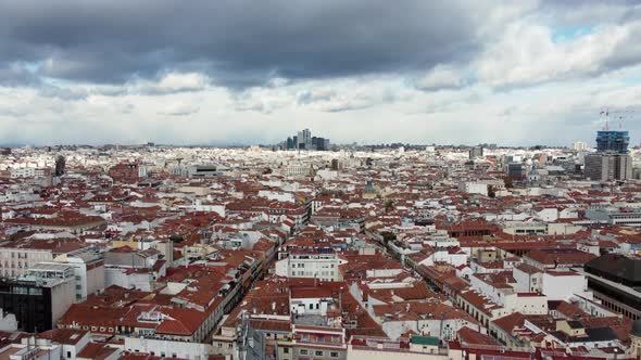 Madrid Aerial Scene with Populous Residential Quarters Spain