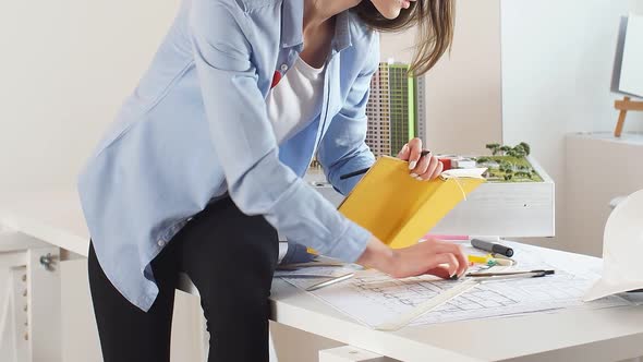 Young Professional Architect at Work in the Office