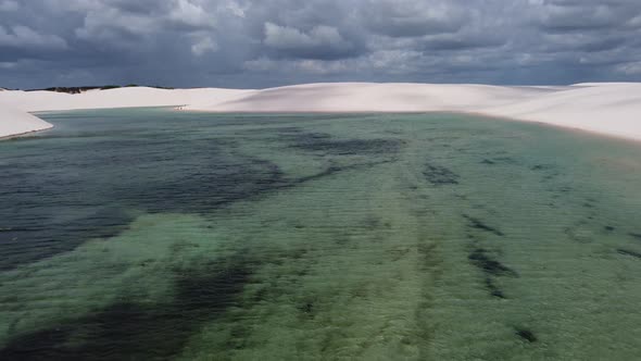 Lencois Maranhenses Maranhao. Scenic sand dunes and turquoise rainwater lakes