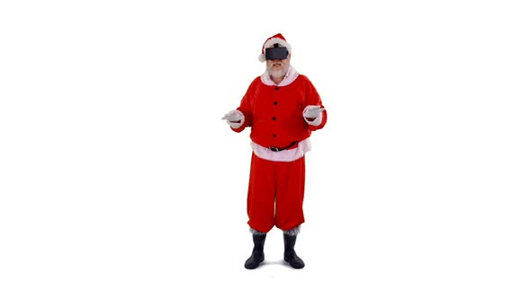 Santa claus using virtual glasses