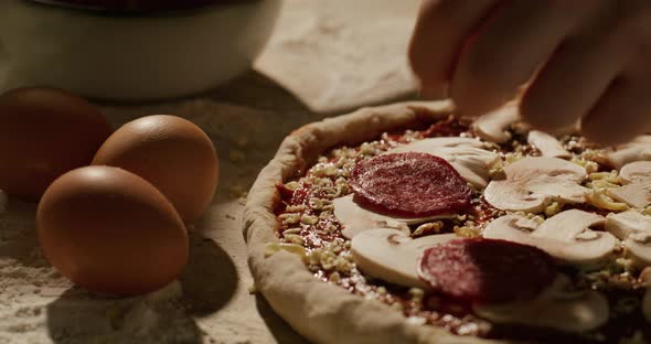 Process of Making Traditional Italian Handmade Pizza