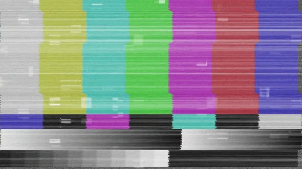 Animation of no channel TV screen