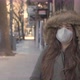 Portrait of young woman wearing protective mask on empty street due Quarantine Coronavirus COVID 19 - VideoHive Item for Sale