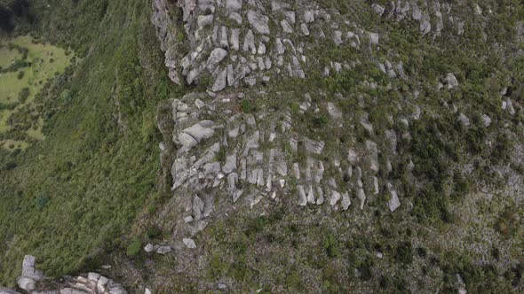 Aerial Shot With Drone View Over The Rocky Farallones In Sutatausa, Cundinamarca, Colombia