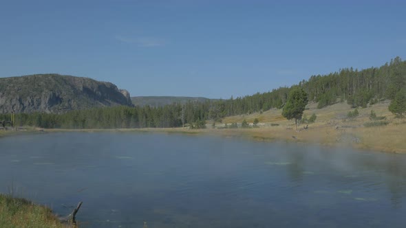 Lake with hot water at Yellowstone National Park