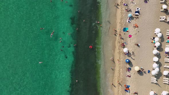 Cleopatra Beach Turkey Alanya 4 K aerial view