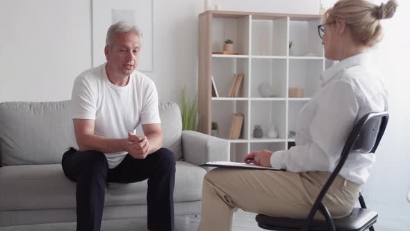 Psychologist Support Woman Male Patient Handshake