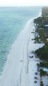 Vertical Video of the Ocean Near the Coast of Zanzibar Tanzania