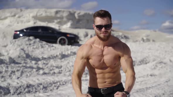 Athletic man posing on camera.