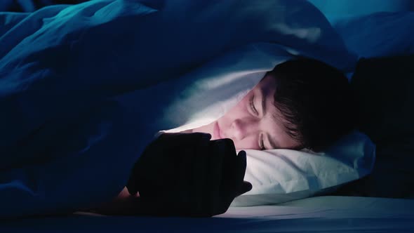 Night Insomnia Bedtime Movie Guy Watching Phone