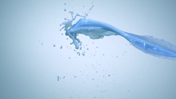 Milky blue liquid splash, Slow Motion alt