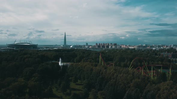 Business center "Lahta-center" and Amusement park Divo Island far away