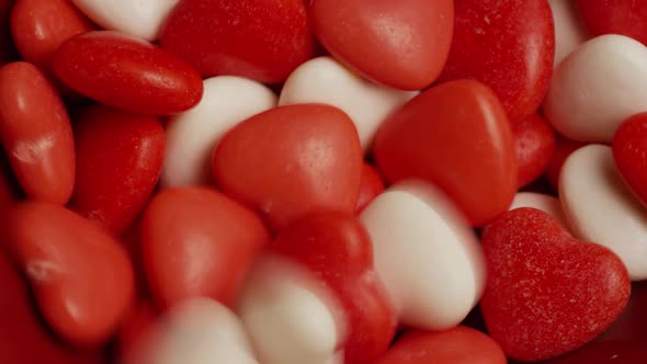 Rotating stock footage shot of Valentine's Day candy