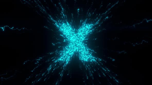 X Letter With Futuristic Particles Hd