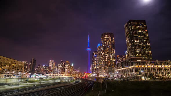 Toronto Skyline With Rail Tracks