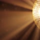 Shiny disco ball with golden reflection and rays in haze - VideoHive Item for Sale